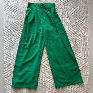 SHEIN PETITE High Waist Plicated Wide Leg Pants